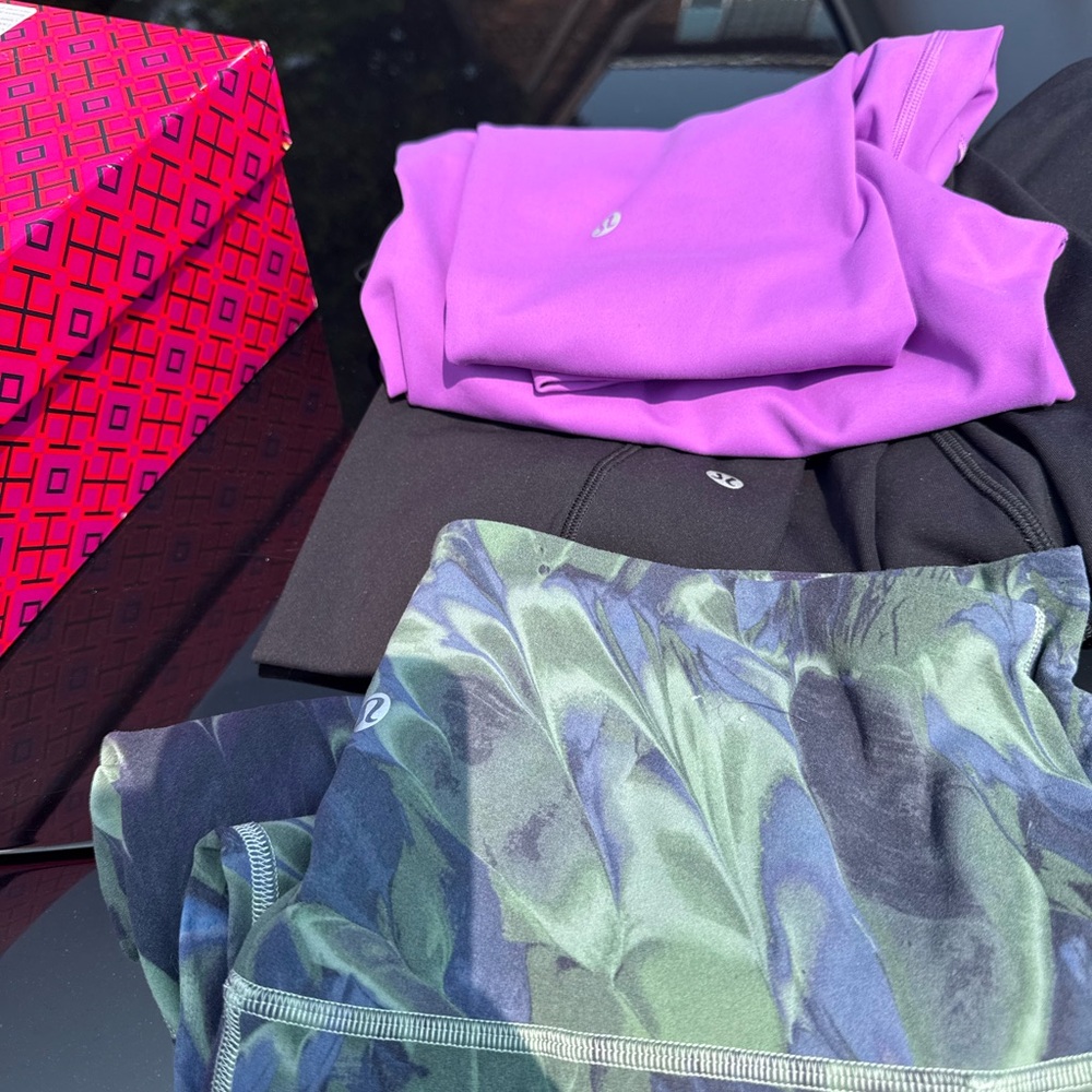 lululemon athletica Leggings - Purple, Black, Green